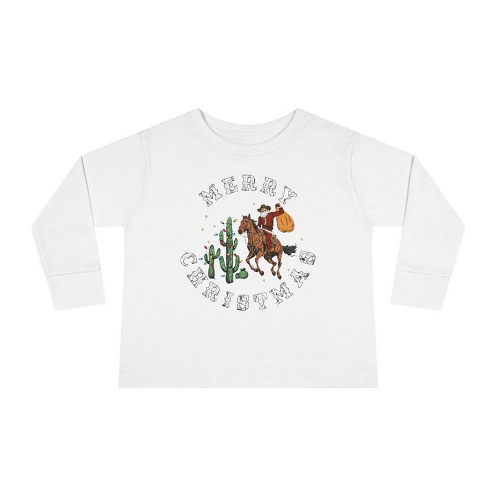 Merry Christmas Cowboy Santa - Toddler Long Sleeve Tee