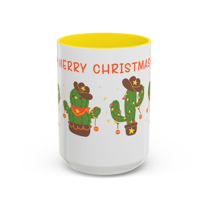 Merry Christmas Cactus -  Accent Coffee Mug (11, 15oz)