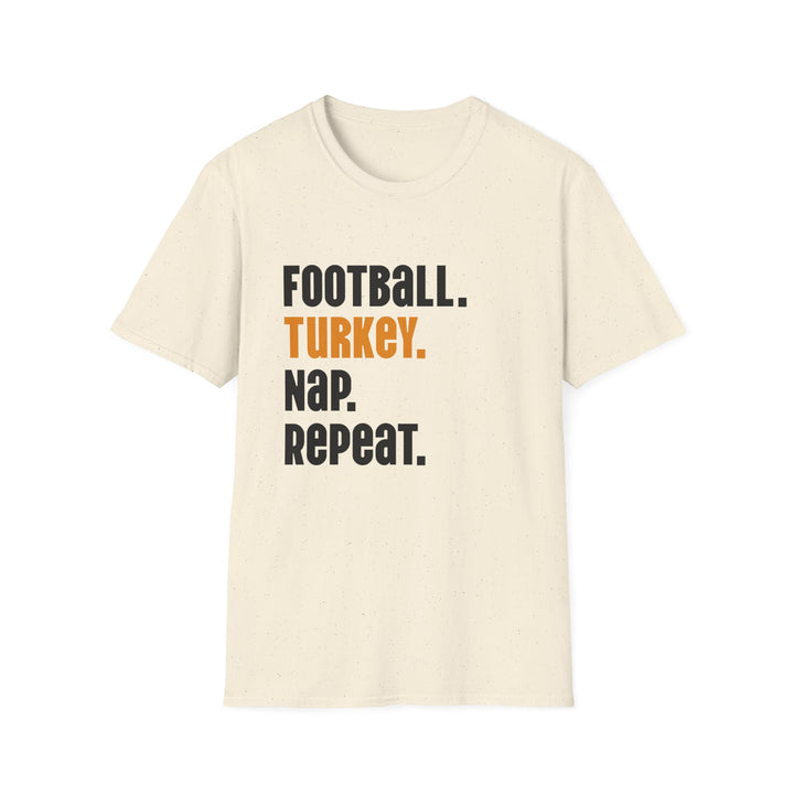 Football Turkey Nap Repeat - Unisex Softstyle T-Shirt