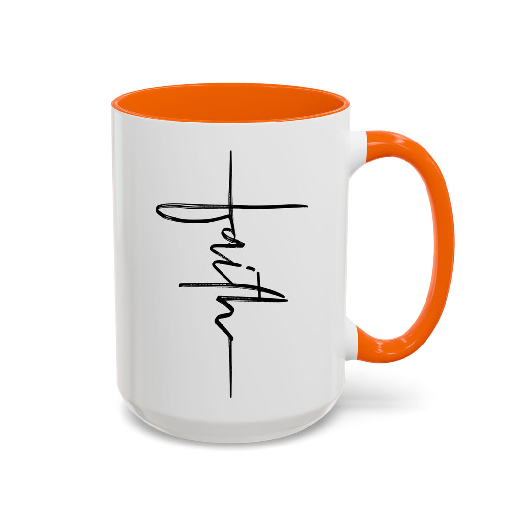 Faith Cross - Accent Coffee Mug (11, 15oz)