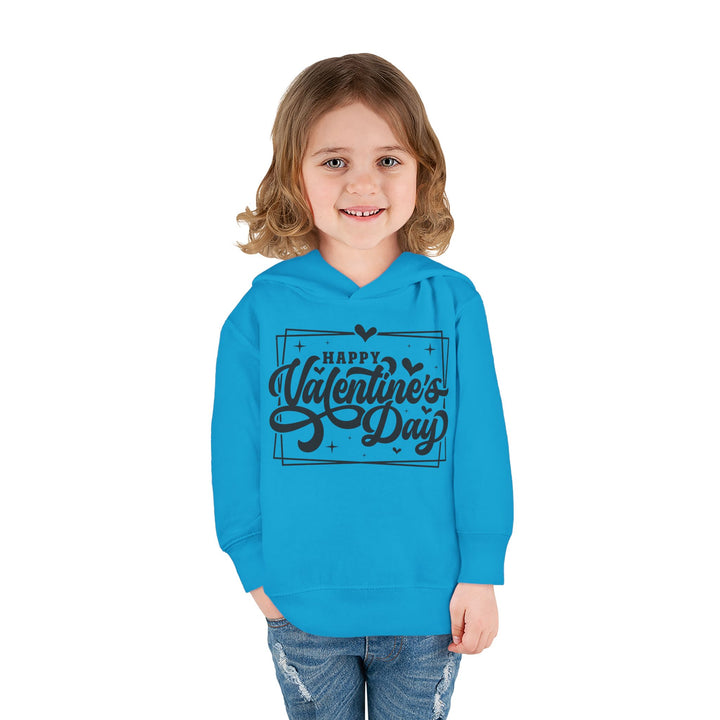 Happy Valentine's Day W/Hearts - Toddler Pullover Fleece Hoodie