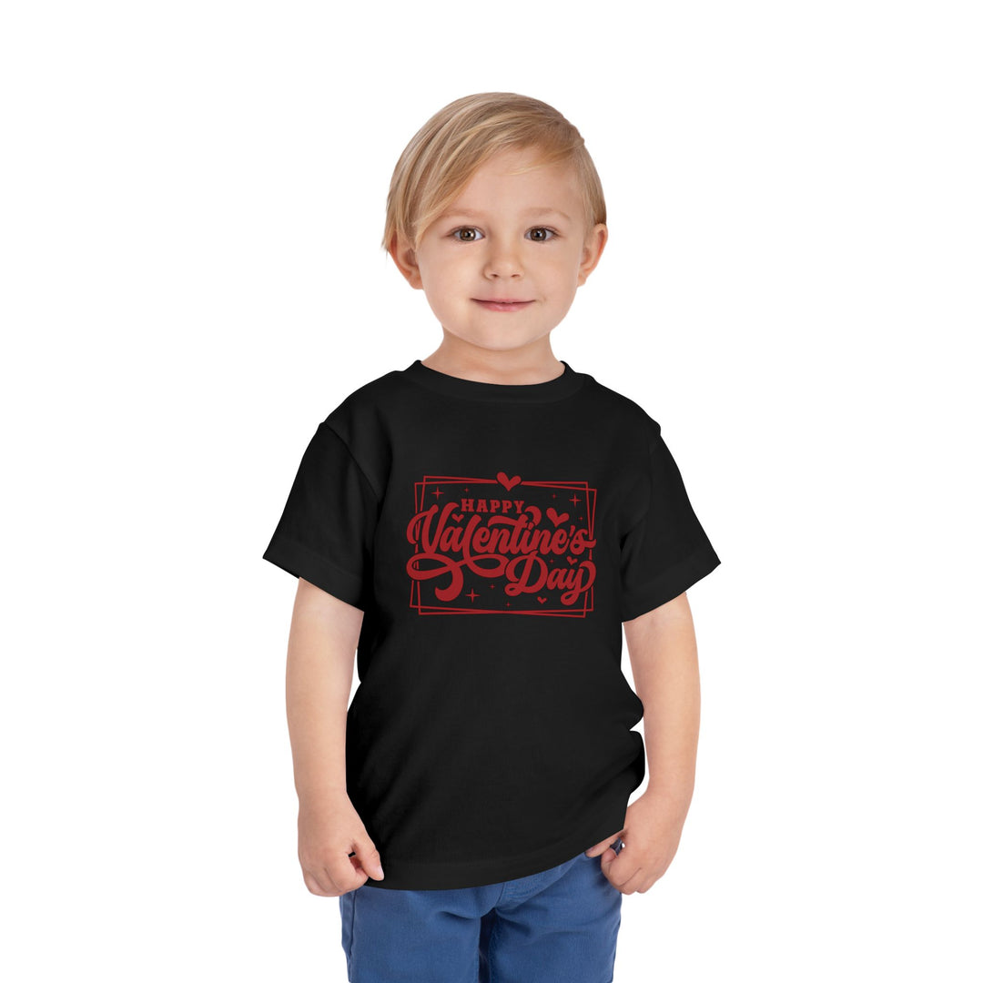Happy Valentine's Day W/Hearts - Toddler Short Sleeve Tee