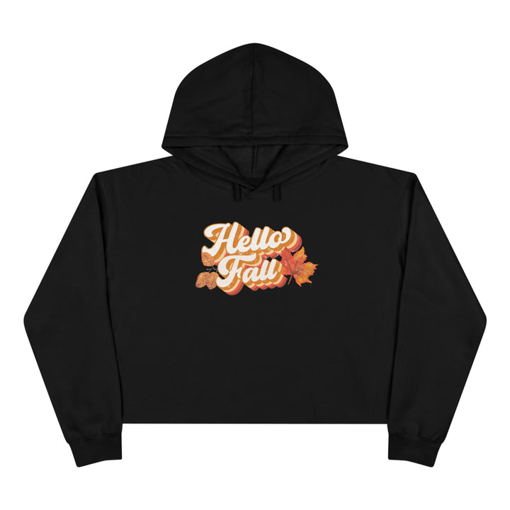 Retro Hello Fall - Crop Hoodie