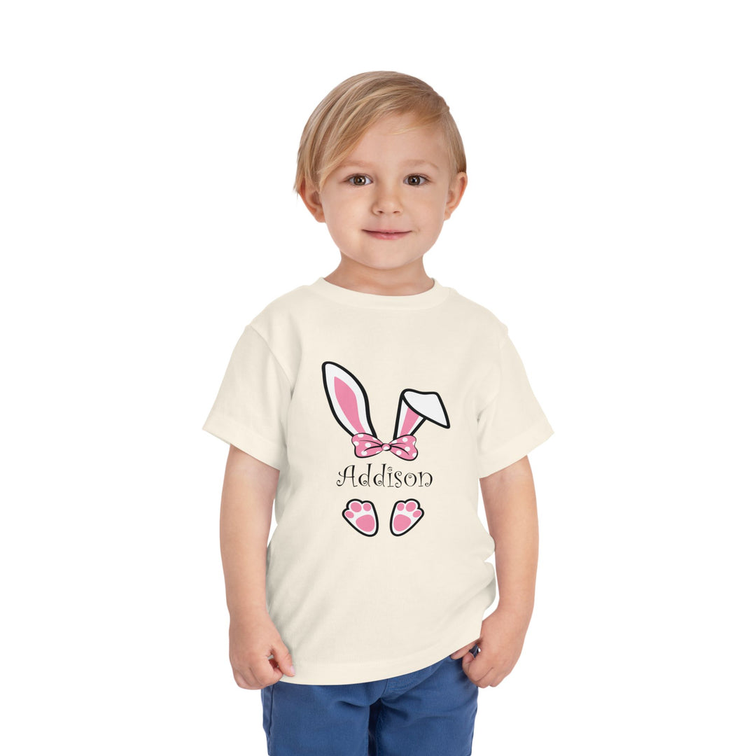 Personalized Girls Easter Bunny - Toddler Short Sleeve Tee