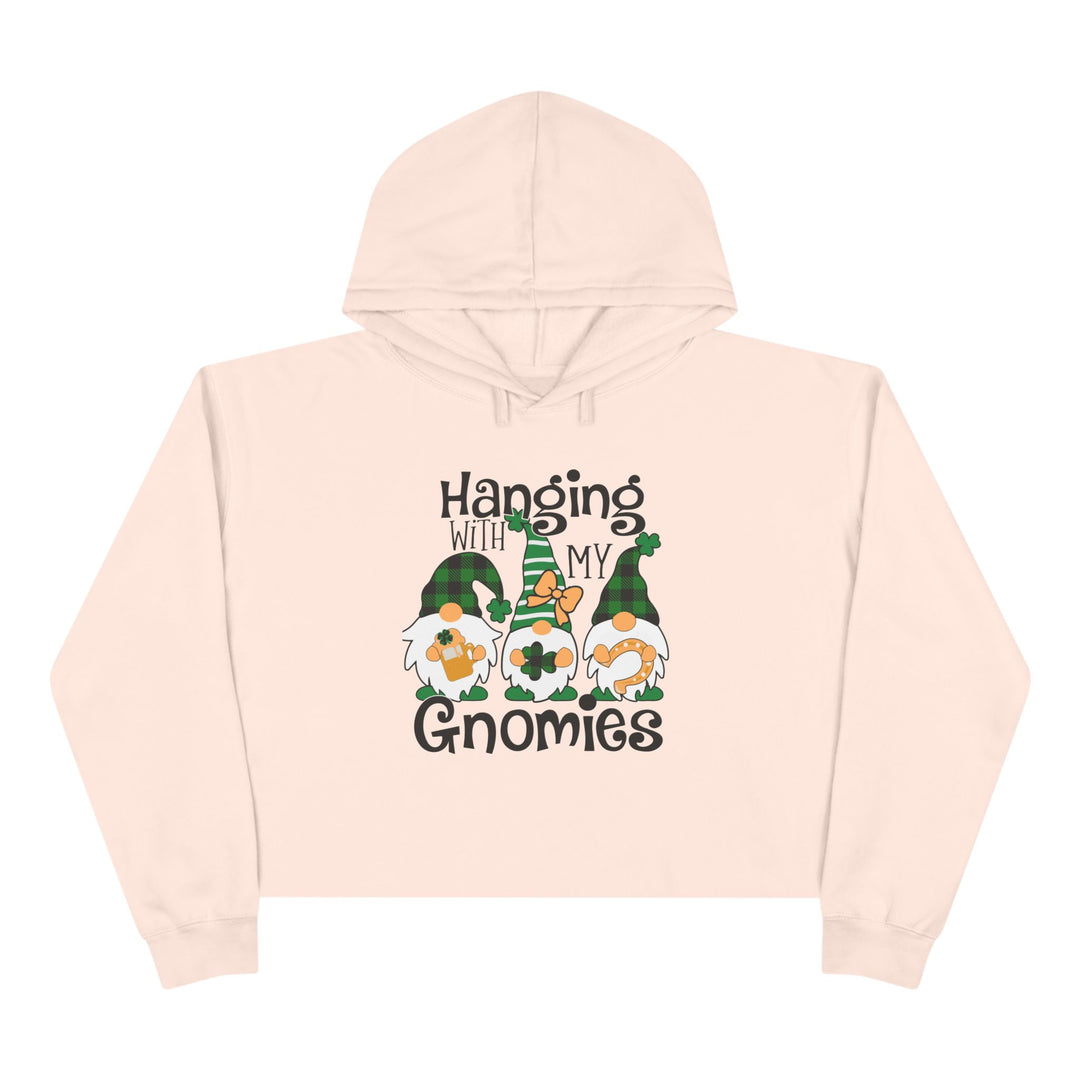 St. Patricks Day Gnomes- Crop Hoodie