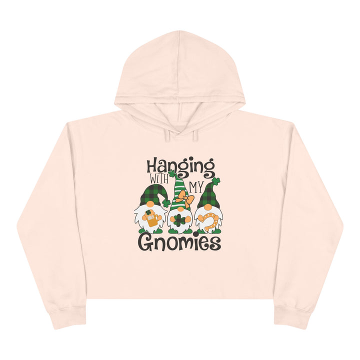 St. Patricks Day Gnomes- Crop Hoodie