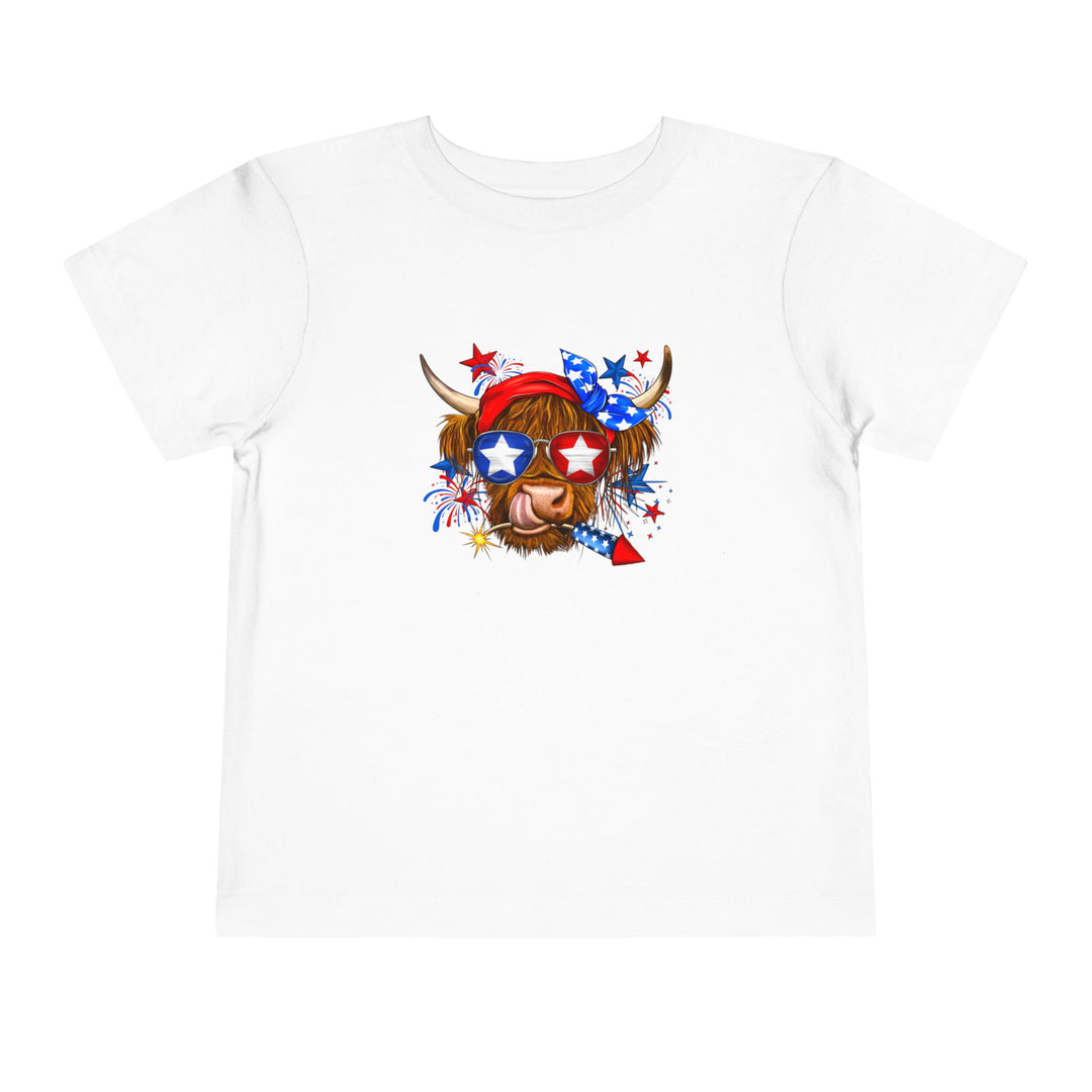 4th Of July Cow - Toddler Short Sleeve Tee