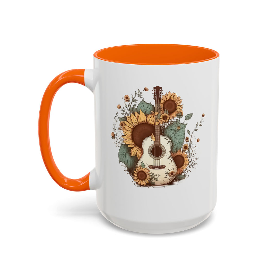 Sunflower Guitar - Accent Coffee Mug (11, 15oz)