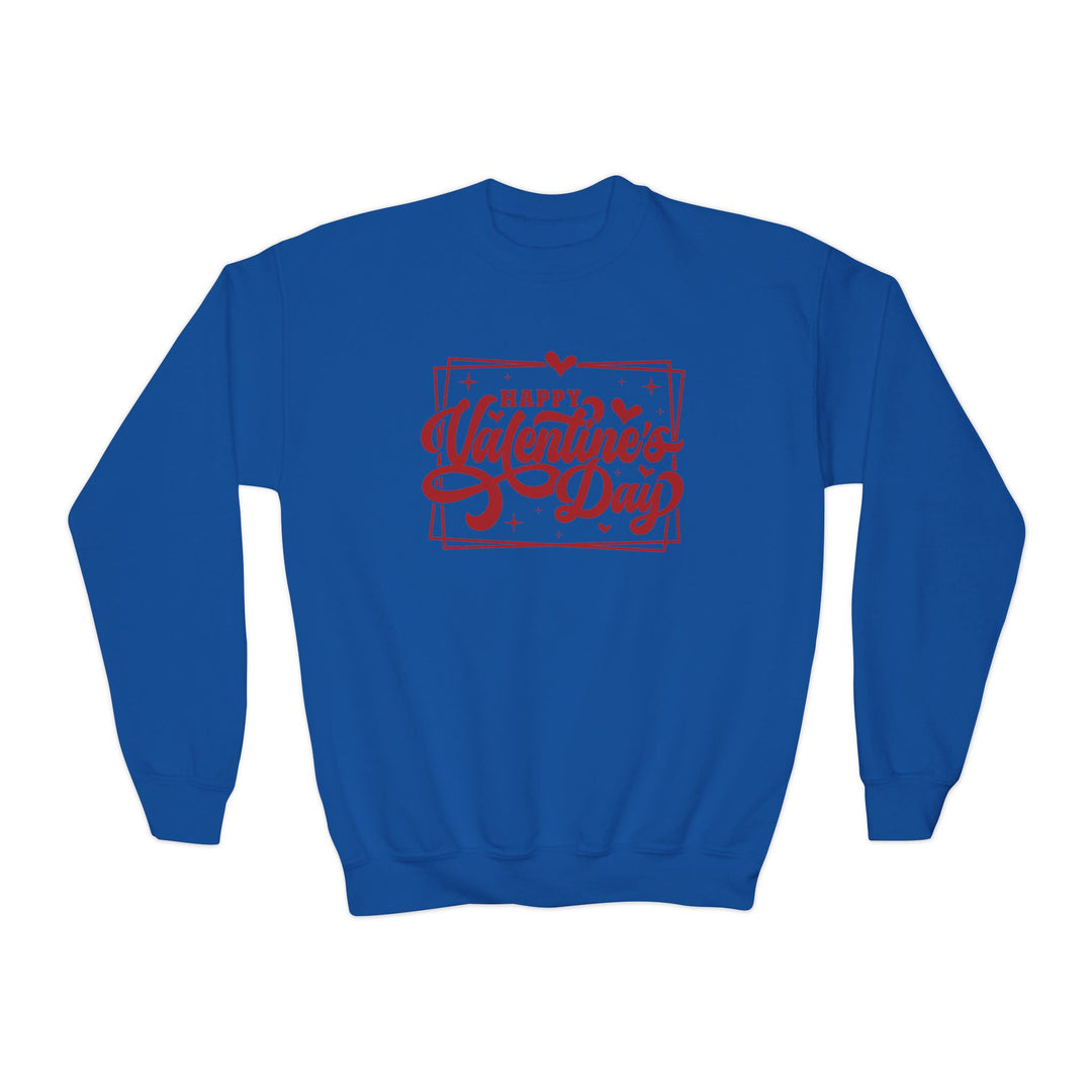 Happy Valentine's Day W/Hearts - Youth Crewneck Sweatshirt