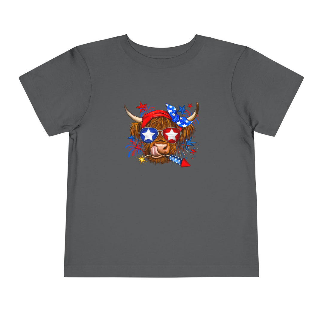 4th Of July Cow - Toddler Short Sleeve Tee