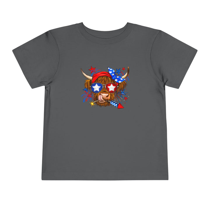 4th Of July Cow - Toddler Short Sleeve Tee