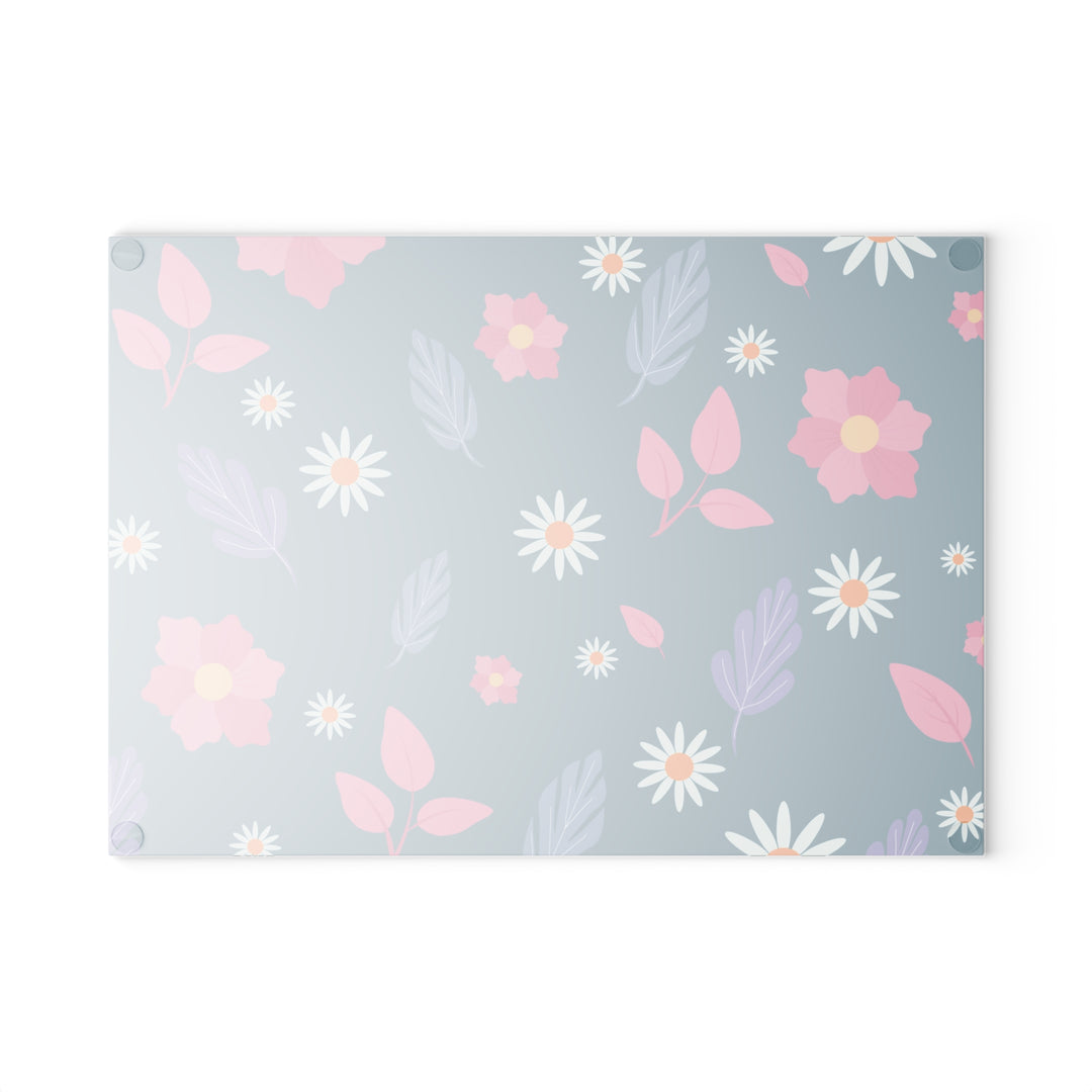 Bright Spring Pattern - Glass Cutting Board