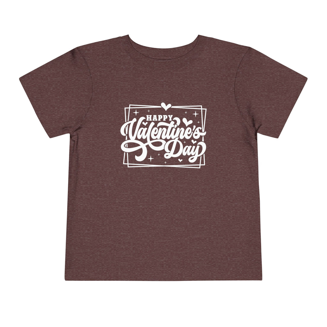 Happy Valentine's Day W/Hearts - Toddler Short Sleeve Tee