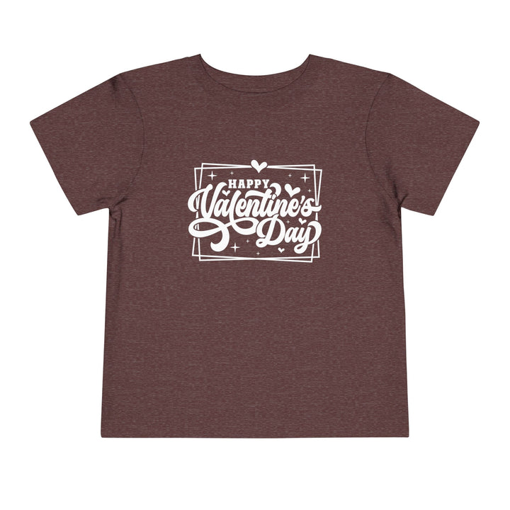 Happy Valentine's Day W/Hearts - Toddler Short Sleeve Tee