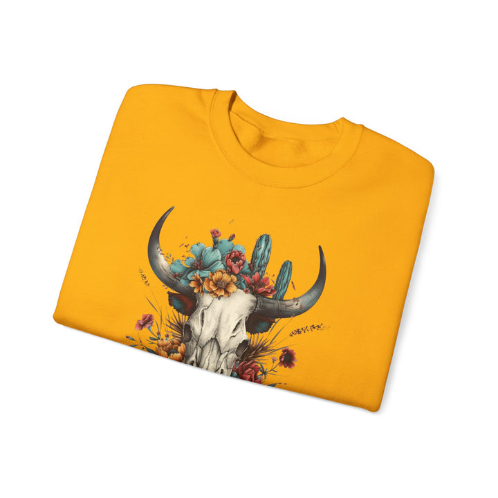 Bright And Flowery Skull - Unisex Heavy Blend™ Crewneck Sweatshirt