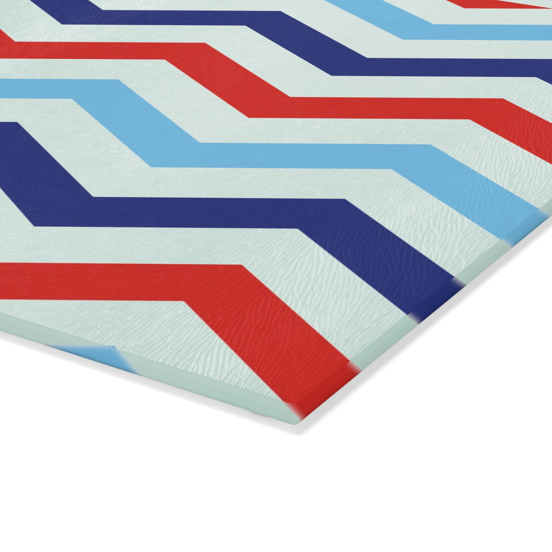 Patriotic Chevron - Glass Cutting Board