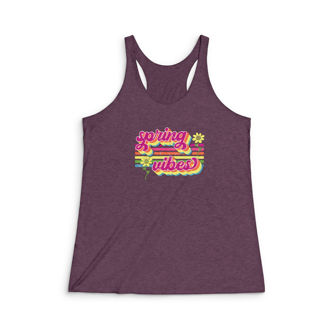 Spring Vibes Retro - Women's Tri-Blend Racerback Tank