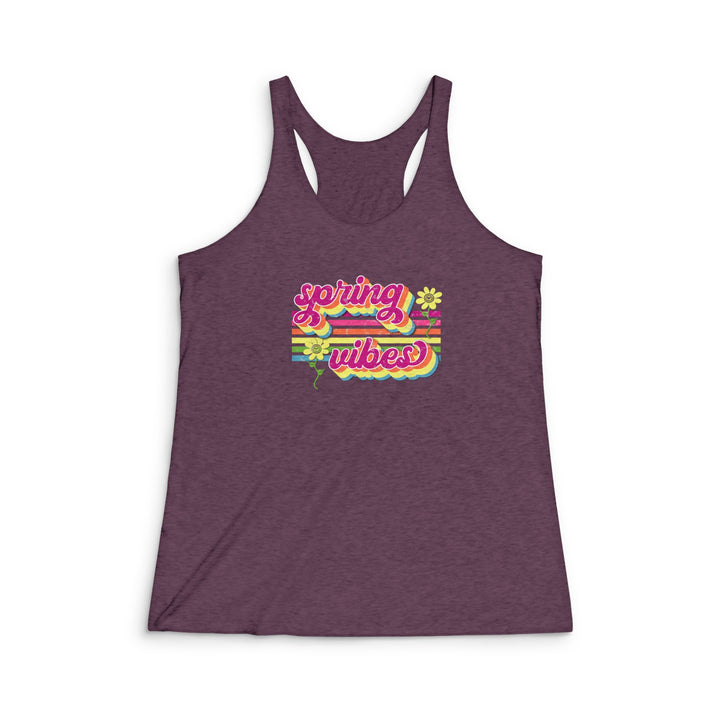 Spring Vibes Retro - Women's Tri-Blend Racerback Tank