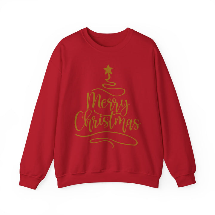 Merry Christmas Gold Tree - Unisex Heavy Blend™ Crewneck Sweatshirt
