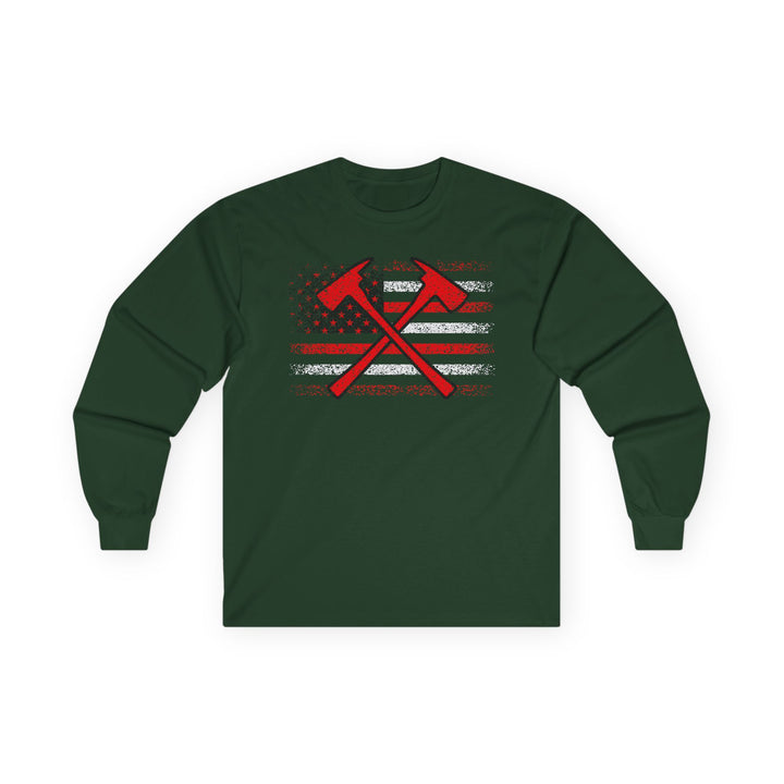 Firefighter American Flag - Unisex Ultra Cotton Long Sleeve Tee