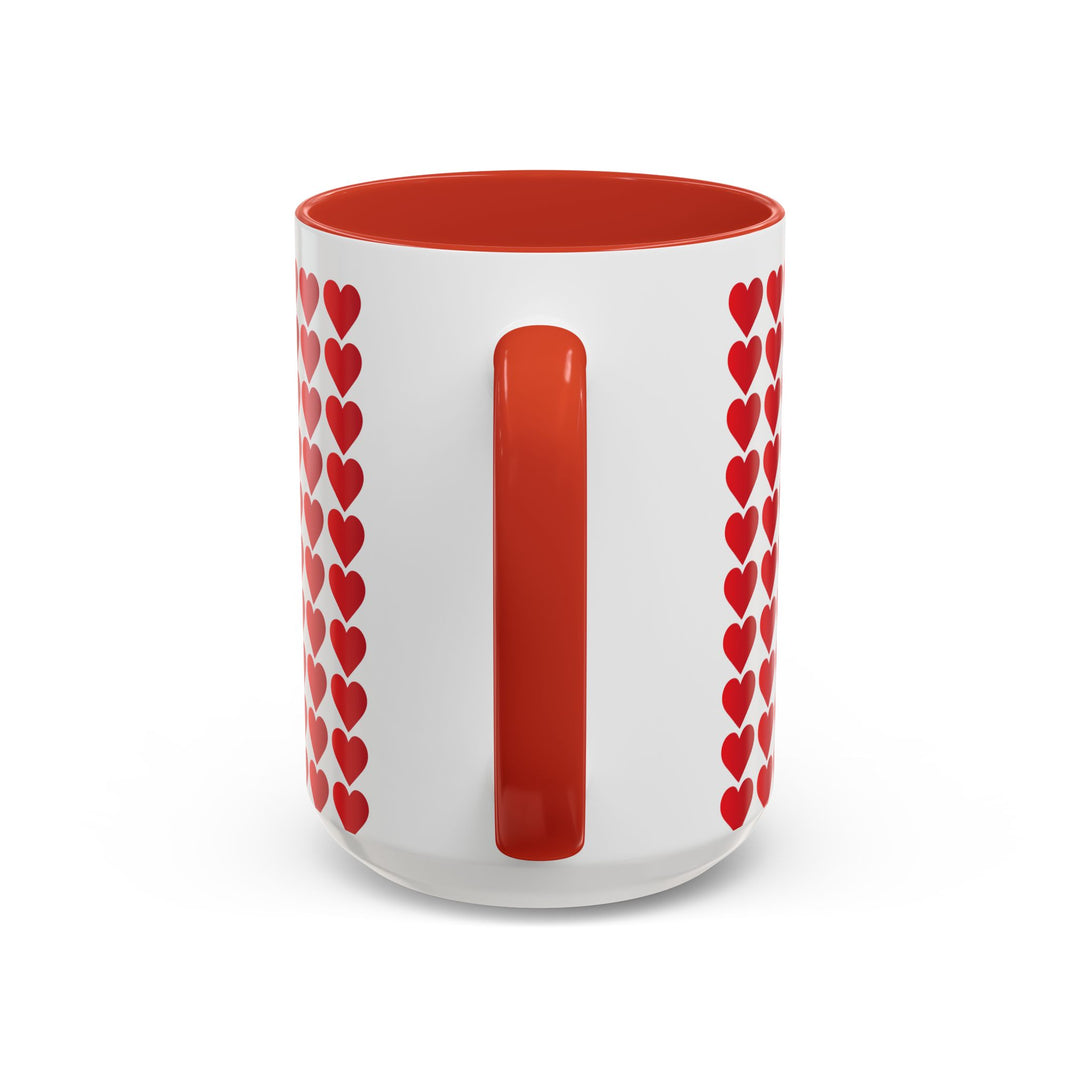 Red Valentine Hearts - Accent Coffee Mug (11, 15oz)