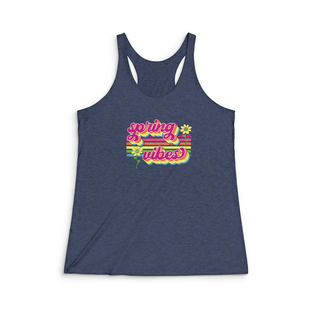 Spring Vibes Retro - Women's Tri-Blend Racerback Tank