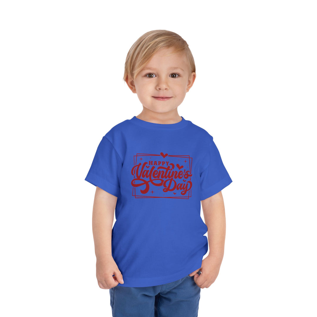 Happy Valentine's Day W/Hearts - Toddler Short Sleeve Tee