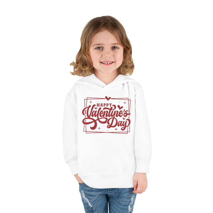 Happy Valentine's Day W/Hearts - Toddler Pullover Fleece Hoodie