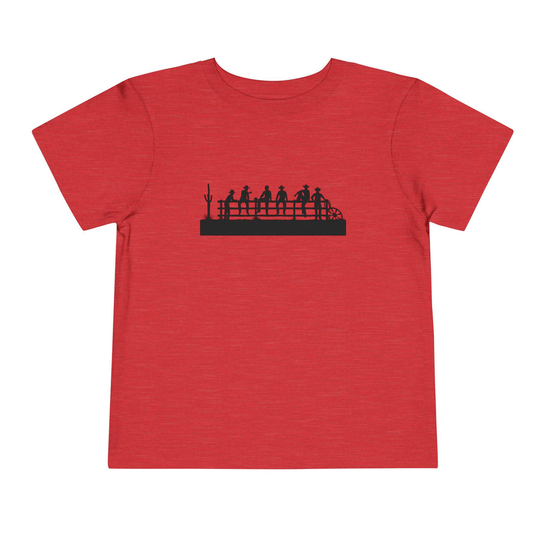 Cowboys On Fence Silhouette - Toddler Short Sleeve Tee