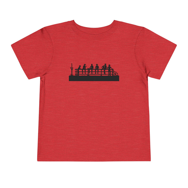 Cowboys On Fence Silhouette - Toddler Short Sleeve Tee