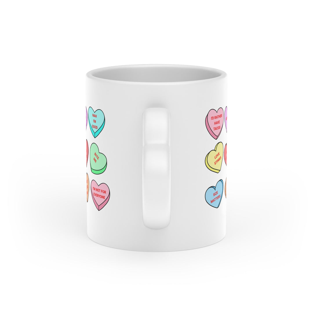 Conversation Hearts - Heart-Shaped Mug