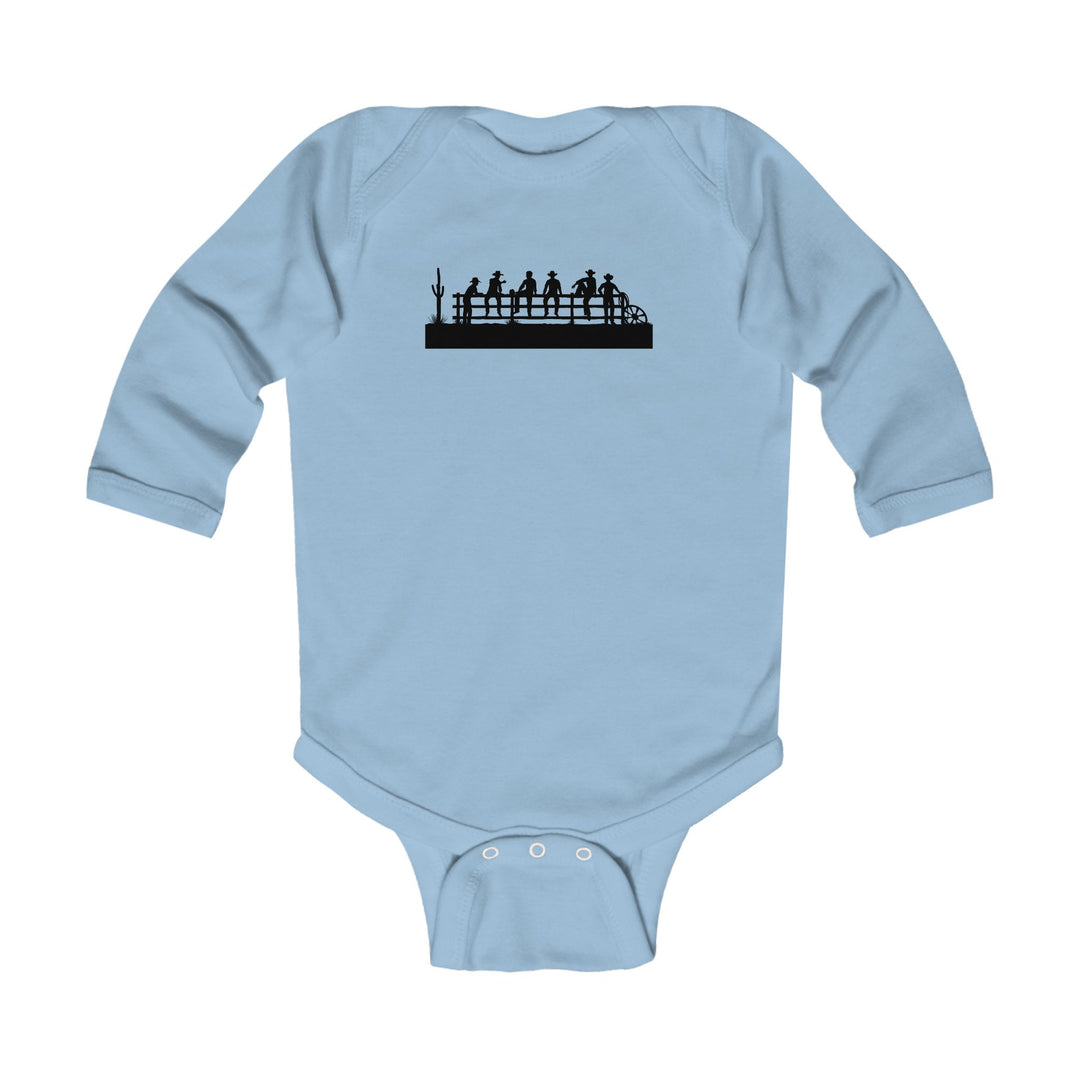 Cowboys On Fence Silhouette - Infant Long Sleeve Bodysuit