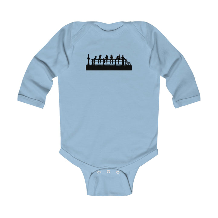 Cowboys On Fence Silhouette - Infant Long Sleeve Bodysuit