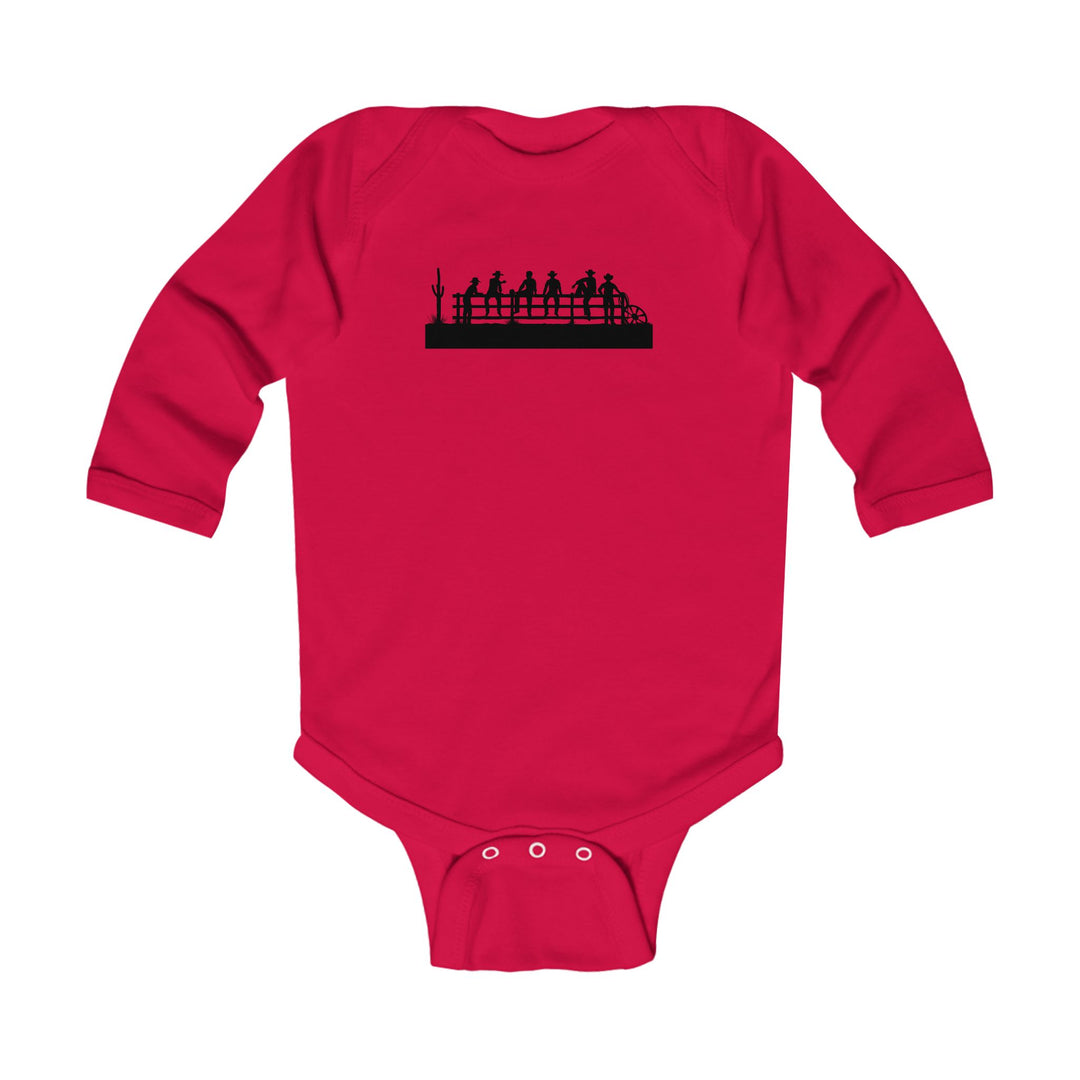 Cowboys On Fence Silhouette - Infant Long Sleeve Bodysuit