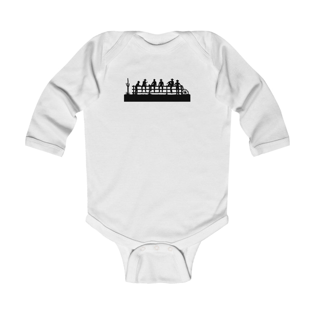 Cowboys On Fence Silhouette - Infant Long Sleeve Bodysuit