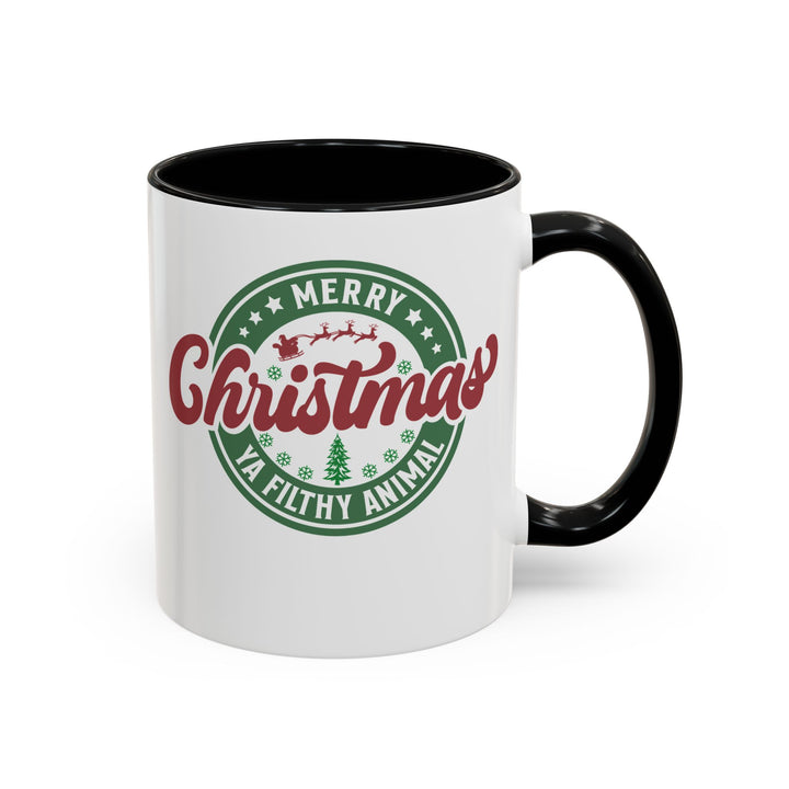 Merry Christmas Ya Filthy Animal - Accent Coffee Mug (11, 15oz)