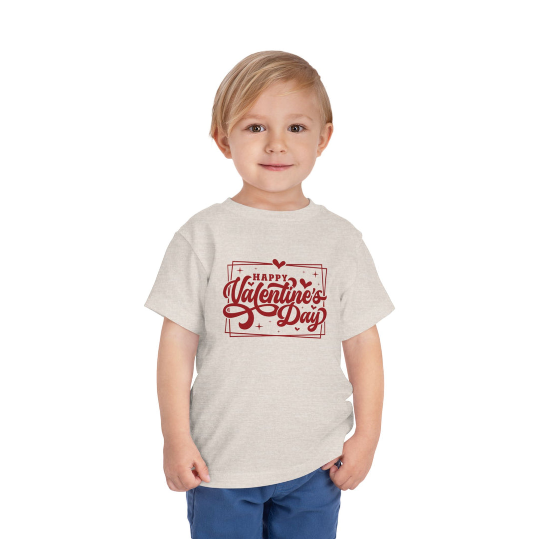 Happy Valentine's Day W/Hearts - Toddler Short Sleeve Tee
