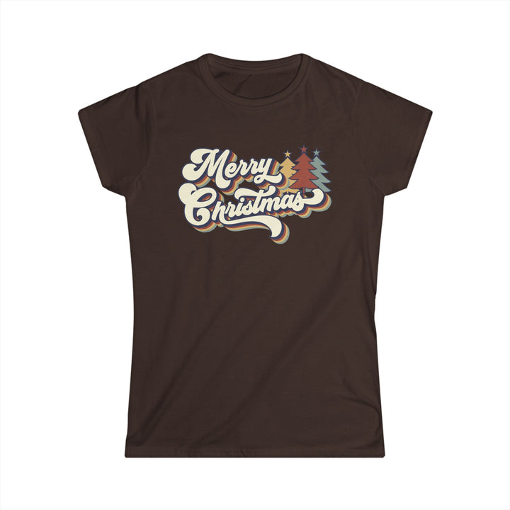 Retro Merry Christmas - Women's Softstyle Tee