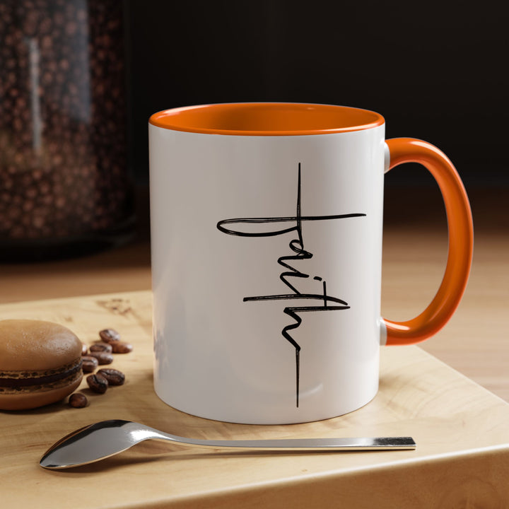 Faith Cross - Accent Coffee Mug (11, 15oz)