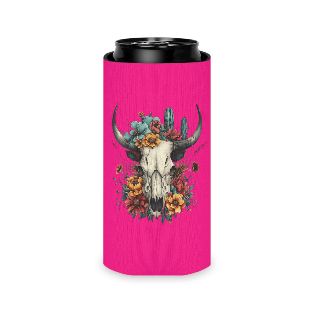 Bright And Flowery Skull - Can Cooler