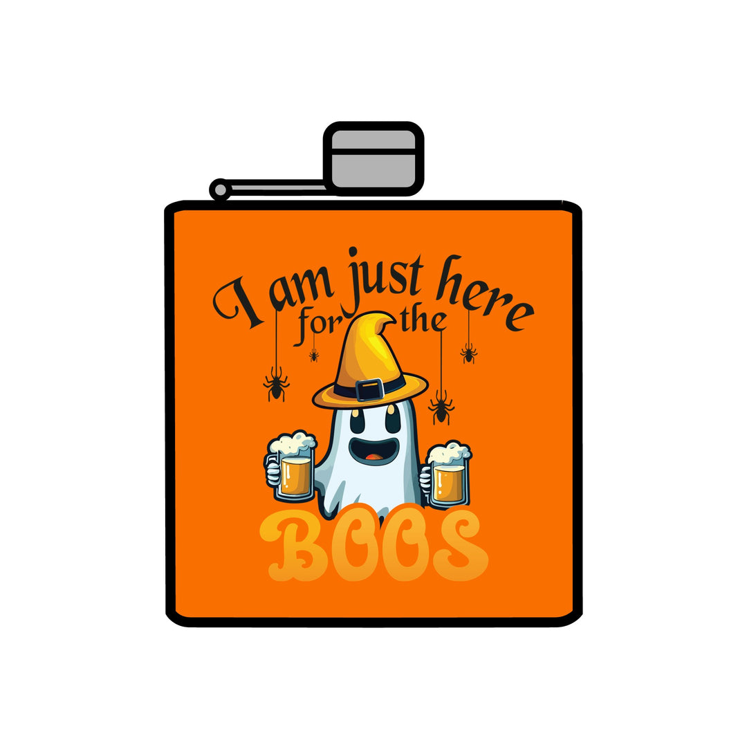 Here For The Boos - Stainless Steel Flask, 6oz