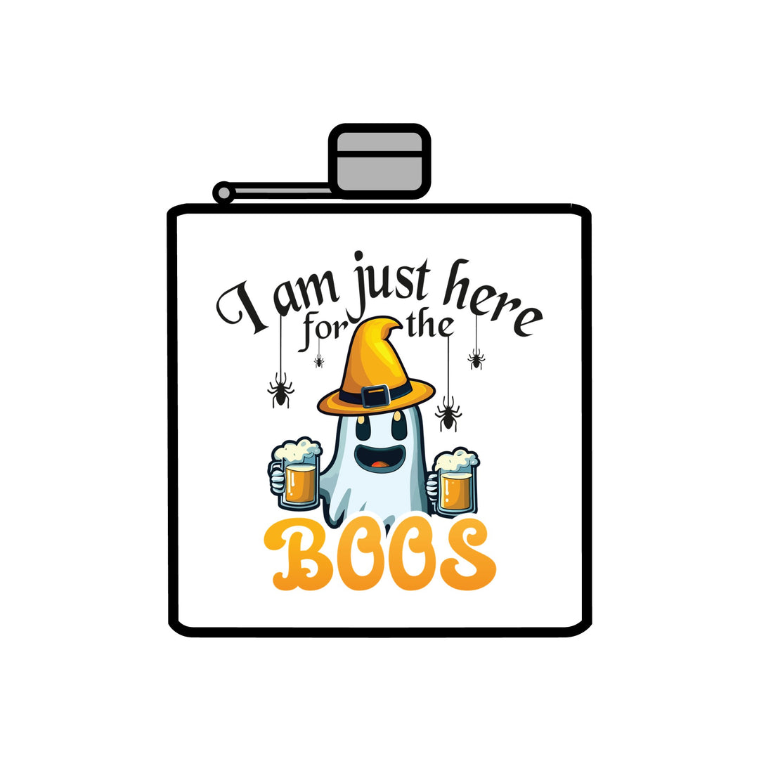 Here For The Boos - Stainless Steel Flask, 6oz