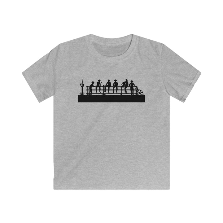 Cowboys On Fence Silhouette - Kids Softstyle Tee