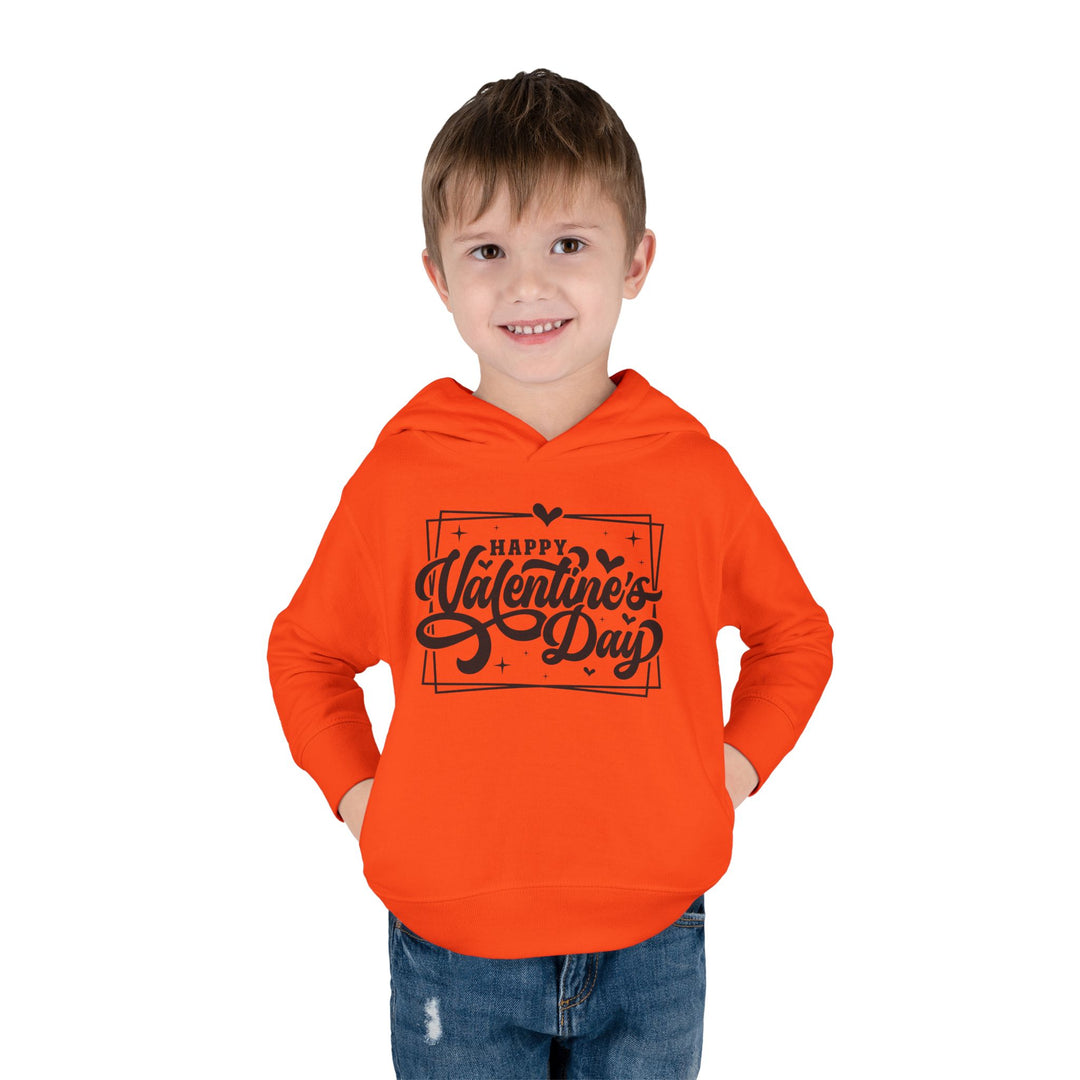 Happy Valentine's Day W/Hearts - Toddler Pullover Fleece Hoodie