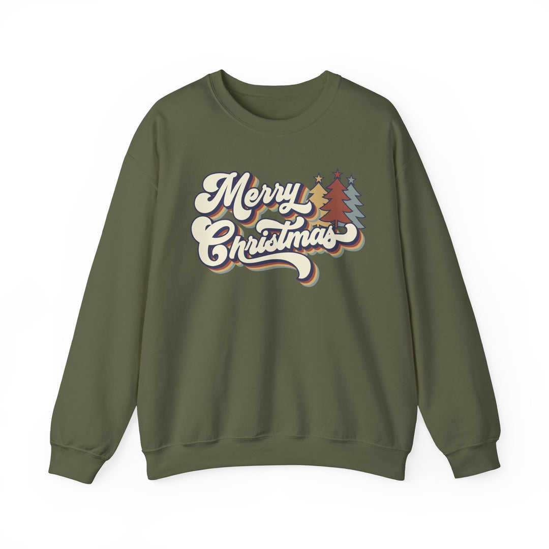 Retro Merry Christmas - Unisex Heavy Blend™ Crewneck Sweatshirt
