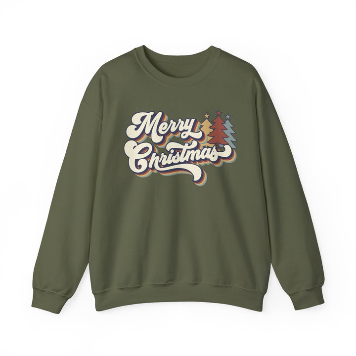 Retro Merry Christmas - Unisex Heavy Blend™ Crewneck Sweatshirt