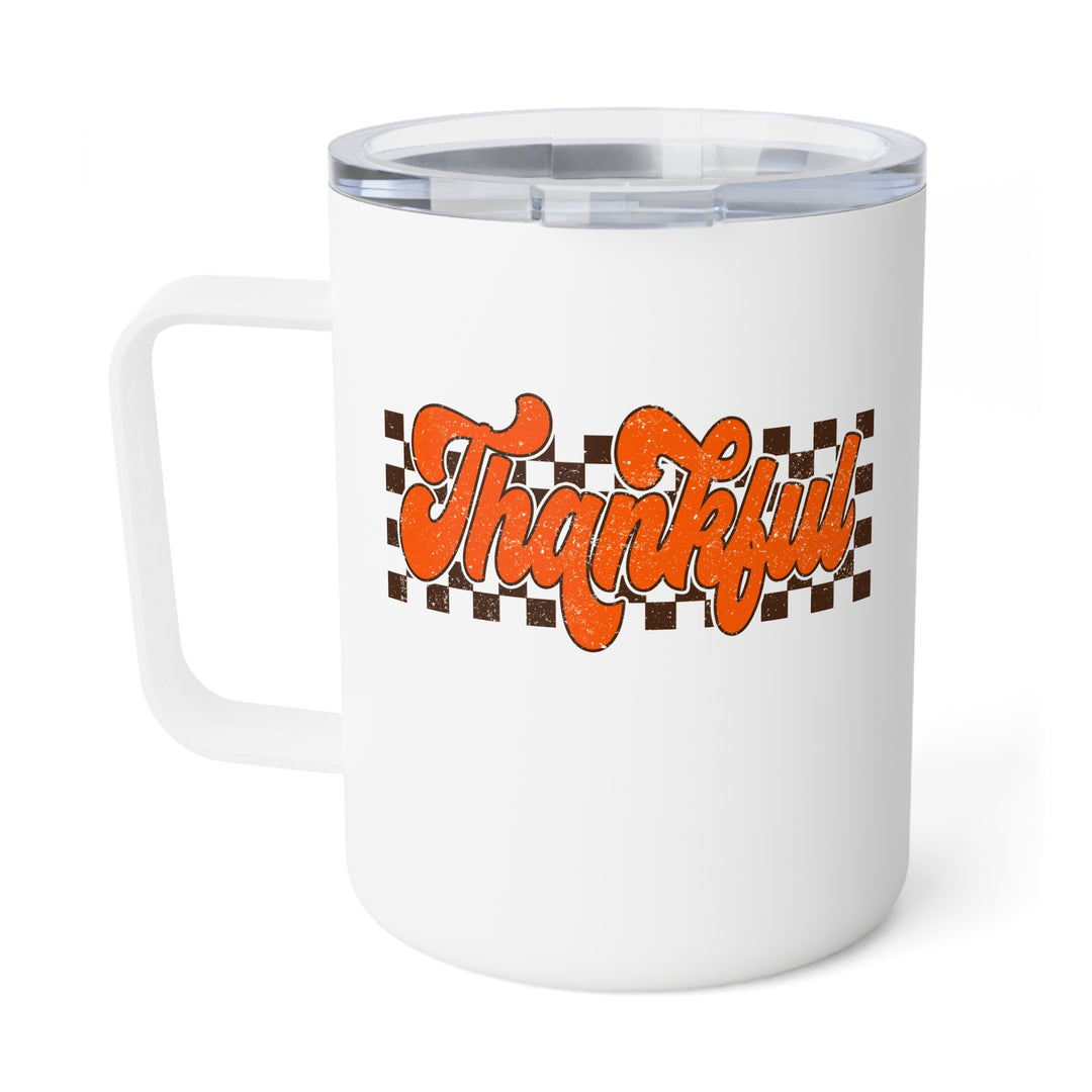 Retro Thankful - Insulated Coffee Mug, 10oz