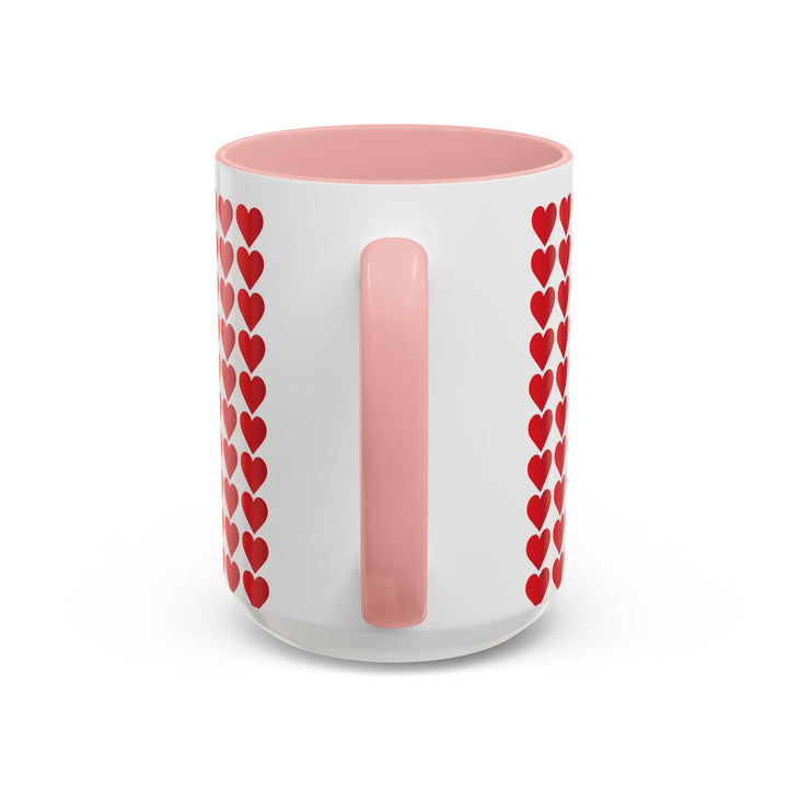 Red Valentine Hearts - Accent Coffee Mug (11, 15oz)