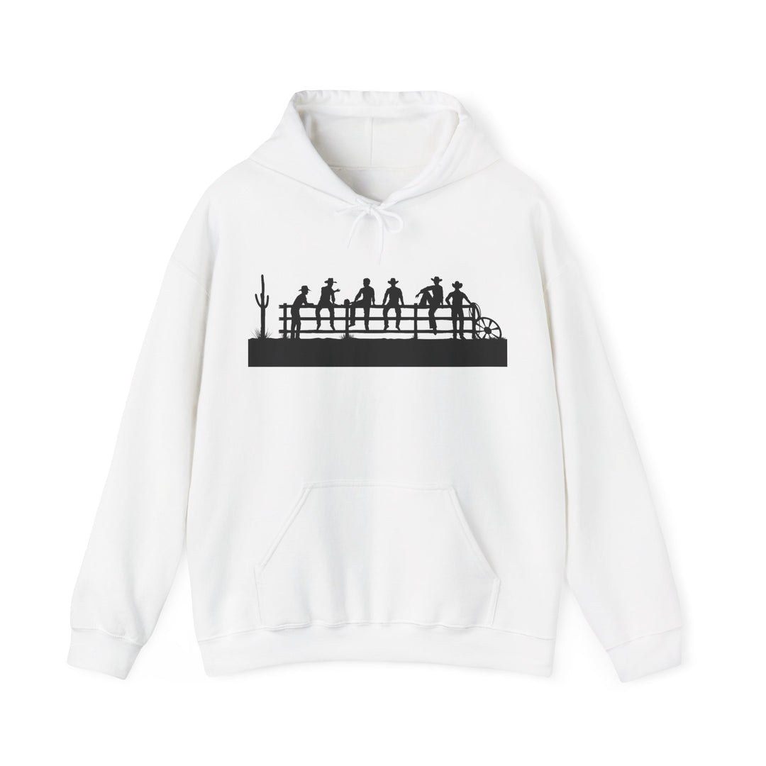 Cowboys On Fence Silhouette  - Unisex Heavy Blend™ Hooded Sweatshirt