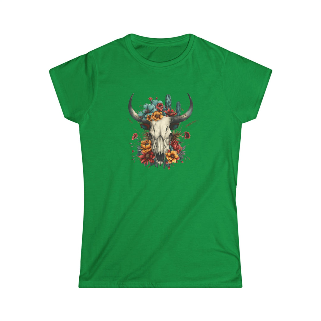 Bright And Flowery Skull - Women's Softstyle Tee